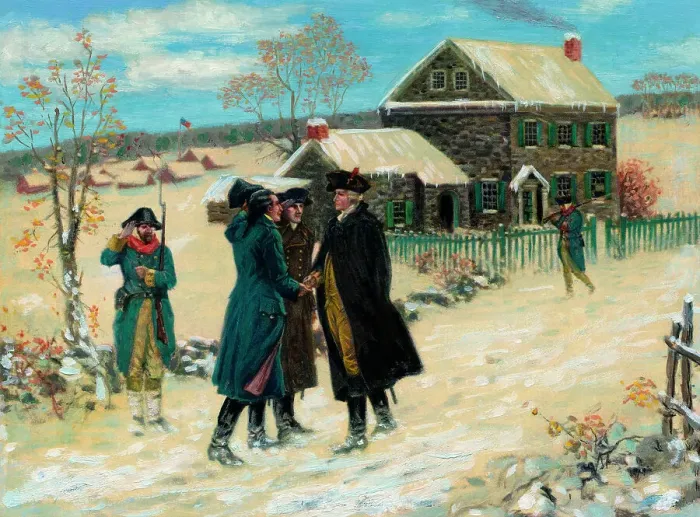 Framed Print : George Washington Shaking Hands Framed Print : George Washington Shaking Hands