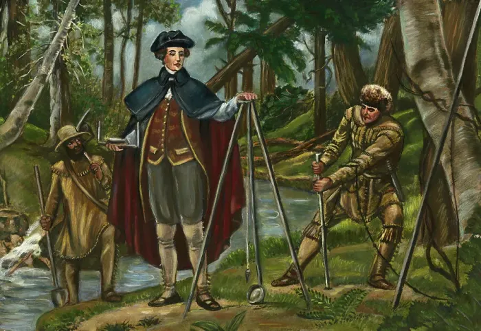 Framed Print : George Washington Surveying Land Framed Print : George Washington Surveying Land