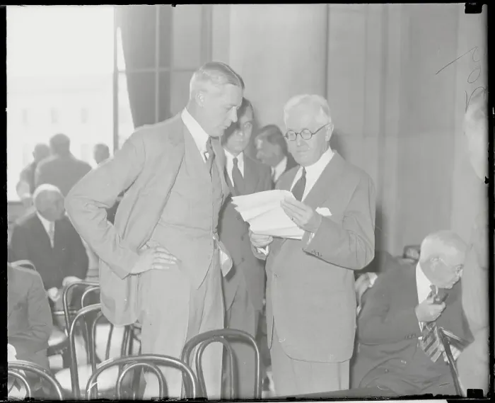 Framed Print : George Whitney and J.P. Morgan Conversing Framed Print : George Whitney and J.P. Morgan Conversing