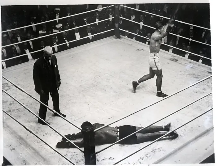 Framed Print : Georges Carpentier Winning Match Framed Print : Georges Carpentier Winning Match