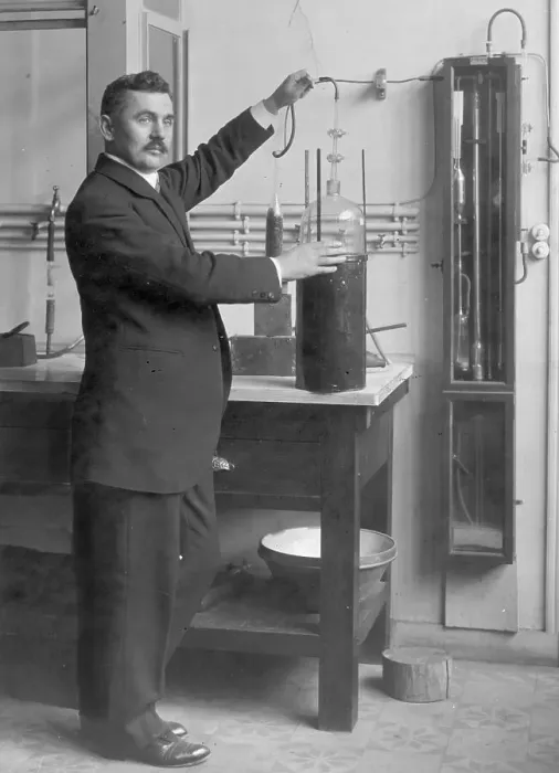 Framed Print : Georges Claude Working In Laboratory Framed Print : Georges Claude Working In Laboratory