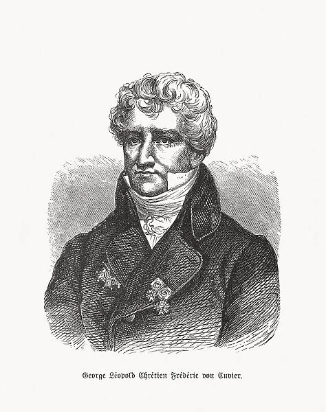 Georges Cuvier (1769-1832), French naturalist, wood engraving, published in 1893