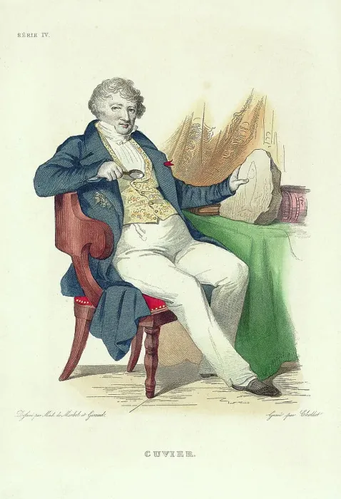 Framed Print : Georges Cuvier Holding Fish Fossil Framed Print : Georges Cuvier Holding Fish Fossil