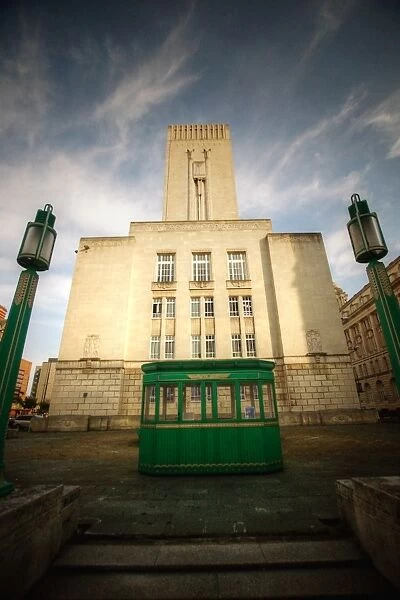 Georges Dock Art Deco Ventilation and control station building close up at sunset