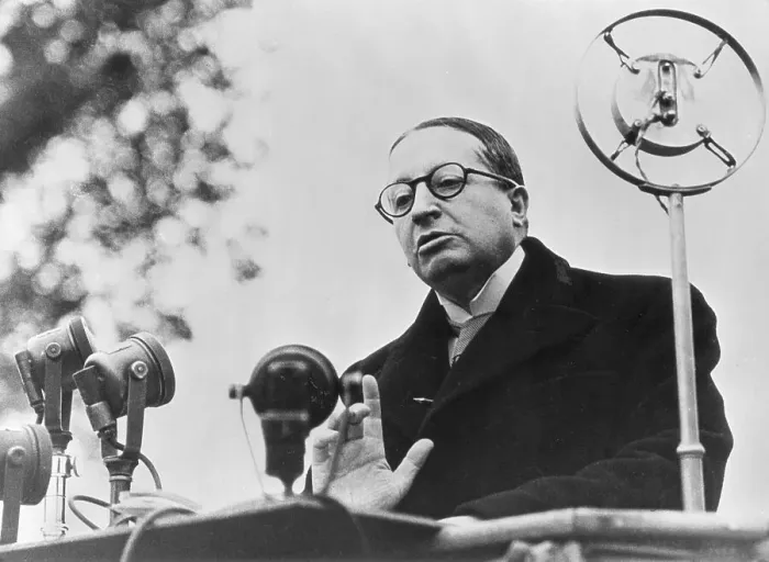 Framed Print : Georges Mandel Speaking At Inauguration Framed Print : Georges Mandel Speaking At Inauguration