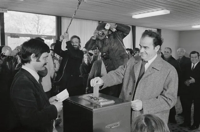 Framed Print : Georges Marchais Casting a Ballot Framed Print : Georges Marchais Casting a Ballot
