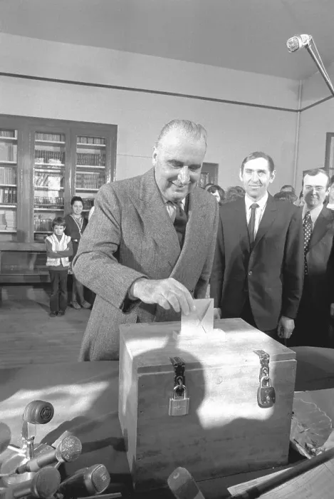 Framed Print : Georges Pompidou Casting a Ballot Framed Print : Georges Pompidou Casting a Ballot