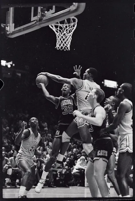 Framed Print : Georgetown Basketball Action