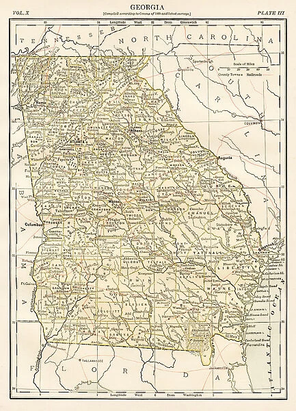 Georgia map 1884