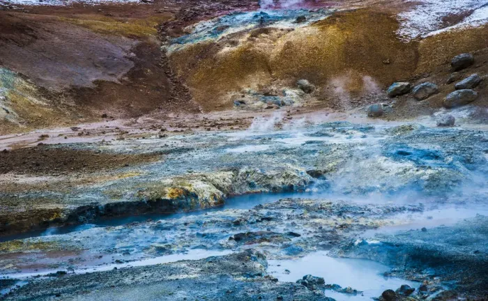 Framed Print : Geothermal field, fumaroles of Seltun, Krysavik, Iceland Framed Print : Geothermal field, fumaroles of Seltun, Krysavik, Iceland