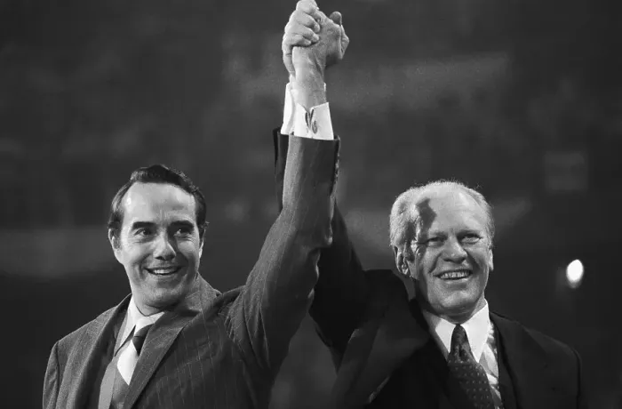 Framed Print : Gerald Ford and Bob Dole at GOP Conv Framed Print : Gerald Ford and Bob Dole at GOP Conv