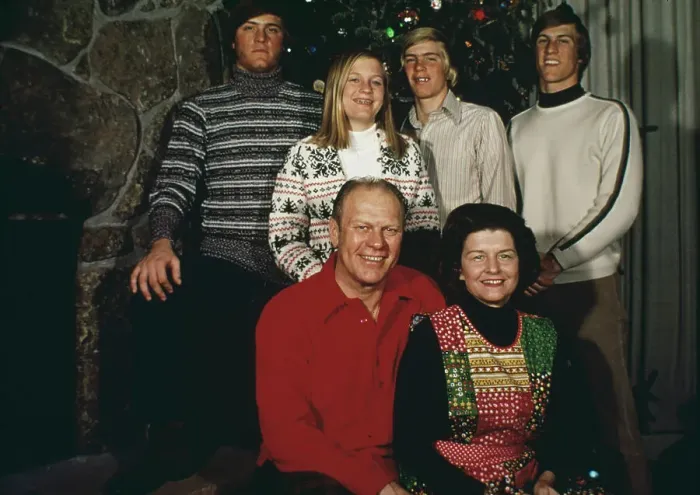 Framed Print : Gerald Ford And Family At Christmas Framed Print : Gerald Ford And Family At Christmas