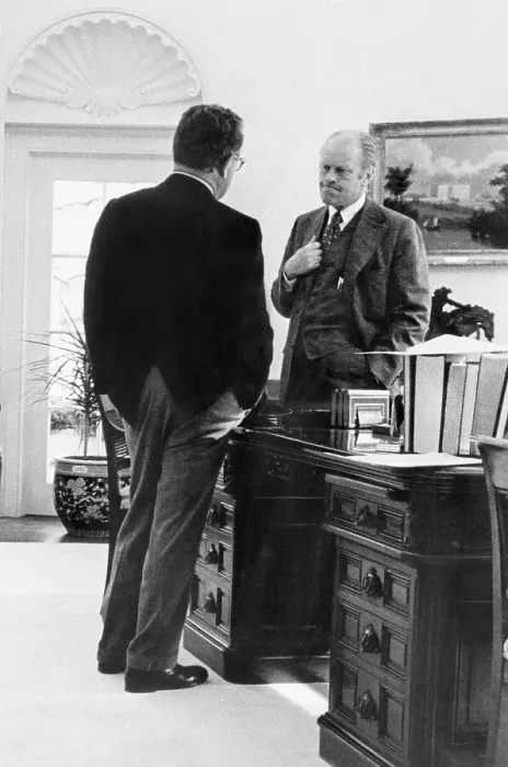 Framed Print : Gerald Ford and Henry Kissinger