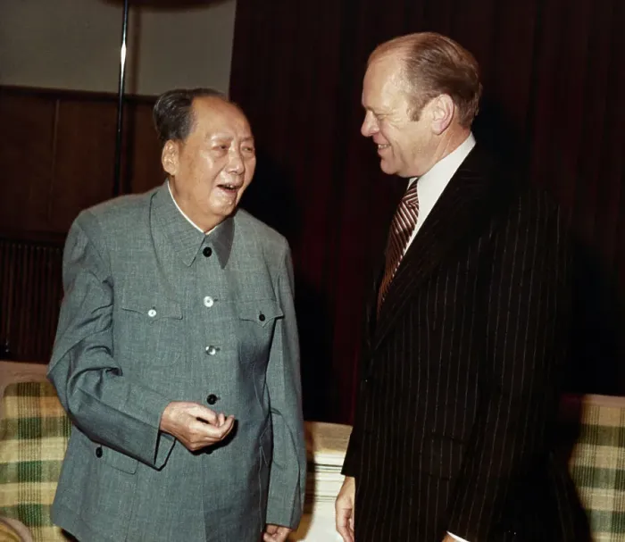 Framed Print : Gerald Ford Meeting Mao Tse-tung