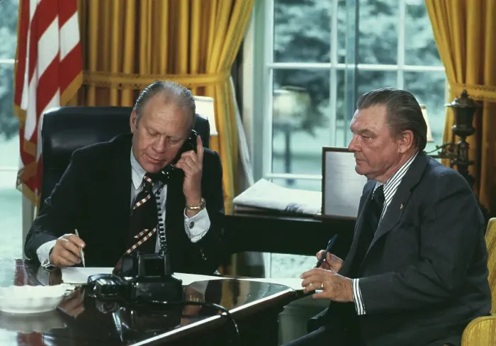 Framed Print : Gerald Ford And Robert Hartmann