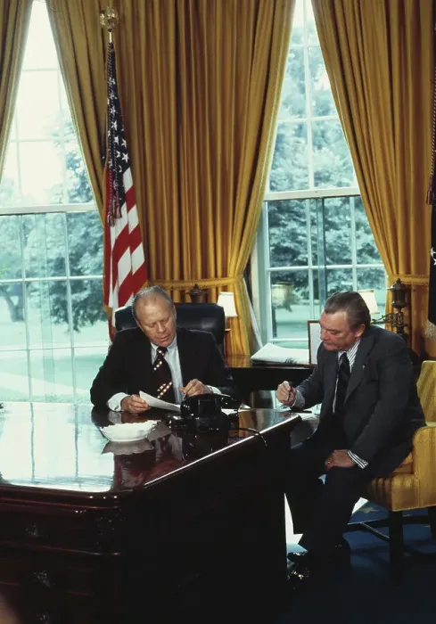 Framed Print : Gerald Ford And Robert Hartmann