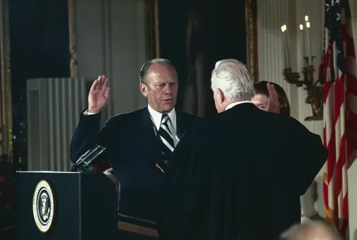 Framed Print : Gerald Ford Taking Oath Framed Print : Gerald Ford Taking Oath