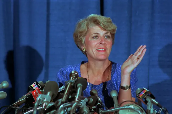 Framed Print : Geraldine Ferraro Addressing Reporters Framed Print : Geraldine Ferraro Addressing Reporters