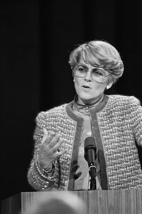 Framed Print : Geraldine Ferraro Debating Against George Bush
