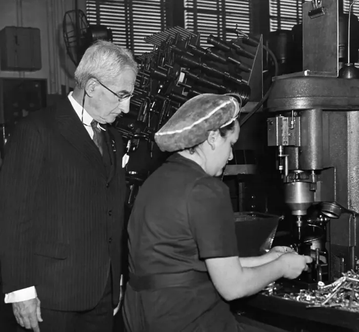 Framed Print : Gerard Swope Observing Woman Working Framed Print : Gerard Swope Observing Woman Working