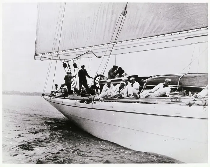 Framed Print : Gerhard Lambert Navigating Yacht Yankee Framed Print : Gerhard Lambert Navigating Yacht Yankee