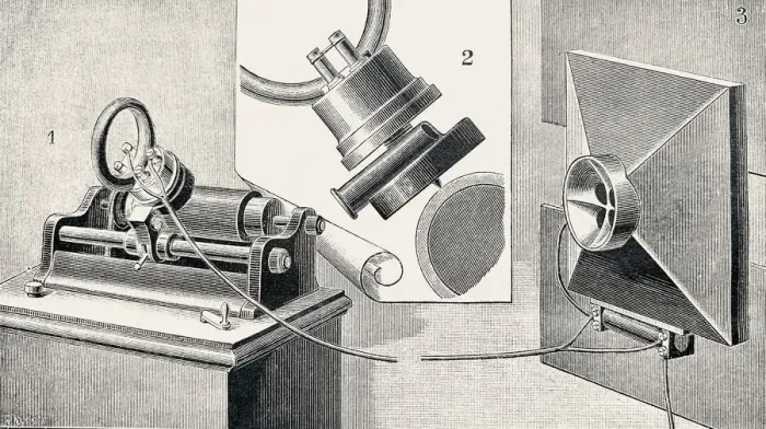Framed Print : Germains loudspeaker phone in conjunction with a phonograph Framed Print : Germains loudspeaker phone in conjunction with a phonograph