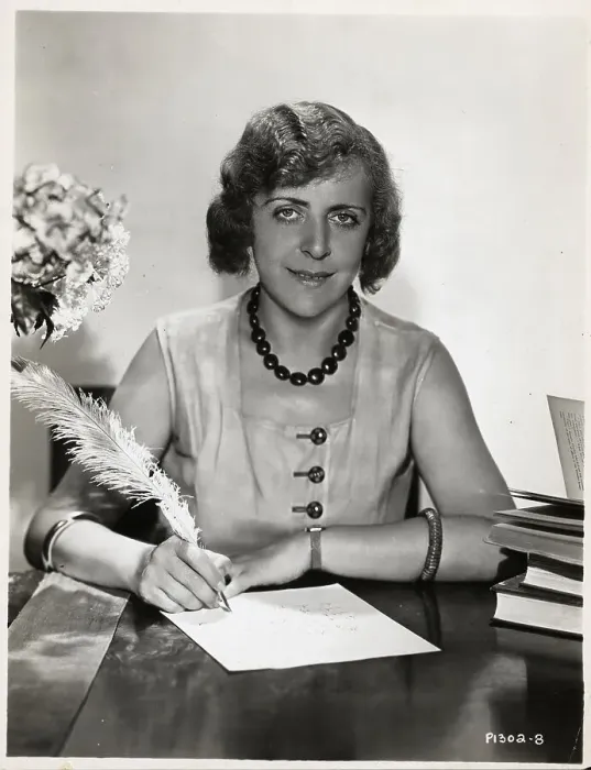 Framed Print : German Authoress Vicki Baum Seated W / Pen