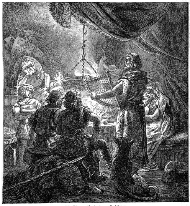 Framed Print : German Bard Sings In Medieval Hall Framed Print : German Bard Sings In Medieval Hall