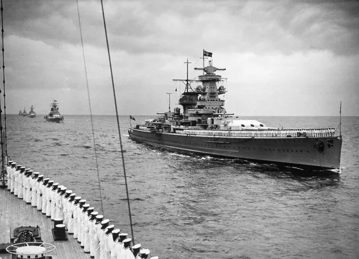 Framed Print : German Battleship Admiral Graf Spee During British Coronation Parade Framed Print : German Battleship Admiral Graf Spee During British Coronation Parade
