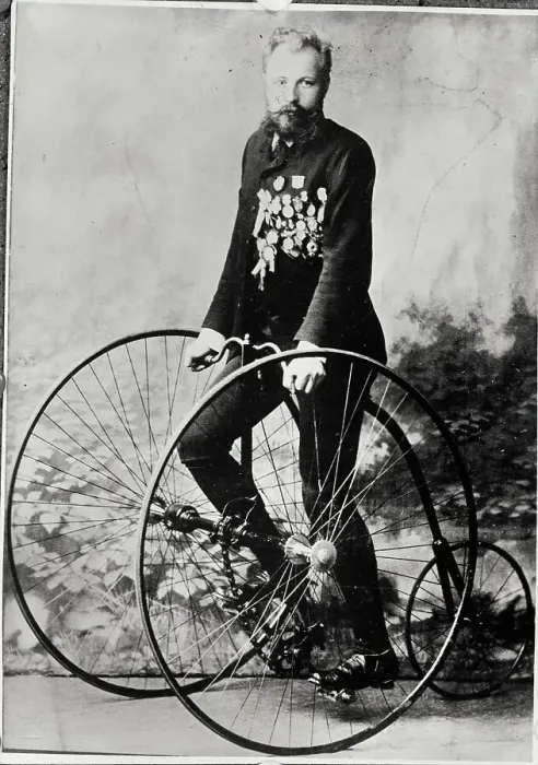 Framed Print : German Bicylist With Medals Framed Print : German Bicylist With Medals