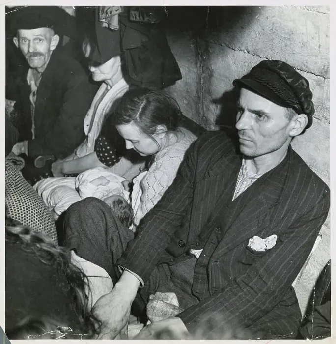 Framed Print : German Civilians Hiding from Shelling Framed Print : German Civilians Hiding from Shelling