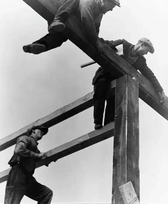Framed Print : German Construction Workers Framed Print : German Construction Workers