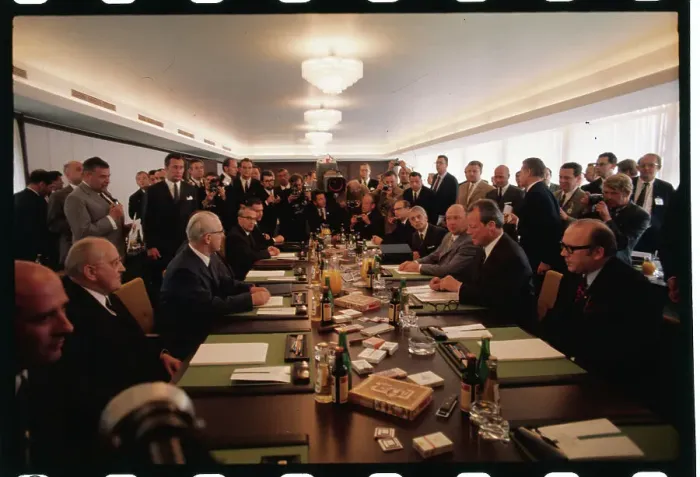 Framed Print : German Delegates at Conference Table Framed Print : German Delegates at Conference Table