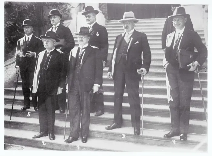 Framed Print : German Delegates Standing on the Steps Framed Print : German Delegates Standing on the Steps