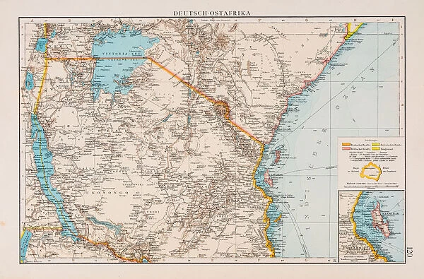 German East Africa map 1896