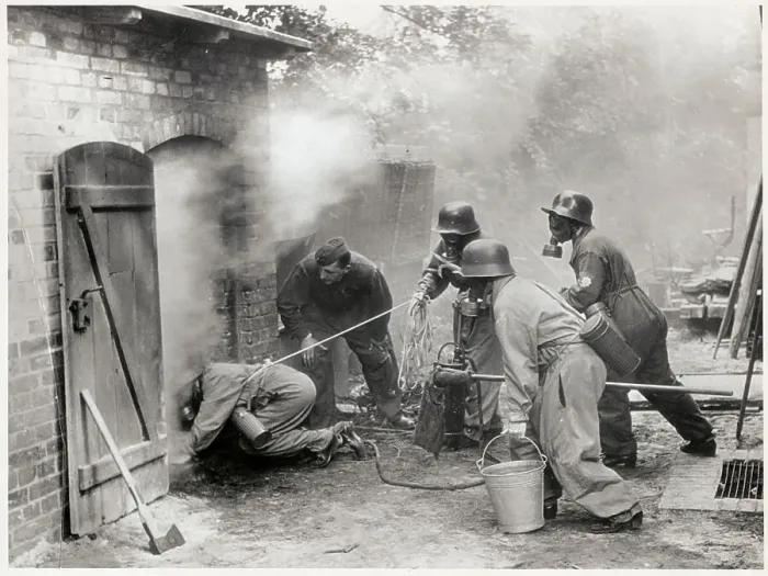Framed Print : German Gas Mask Drill Framed Print : German Gas Mask Drill