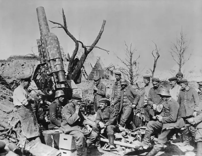 Framed Print : German Howitzer and Crew Framed Print : German Howitzer and Crew