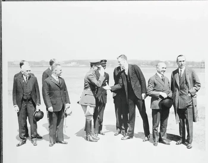 Framed Print : German-Irish Transatlantic Fliers Receiving Official Welcome Framed Print : German-Irish Transatlantic Fliers Receiving Official Welcome