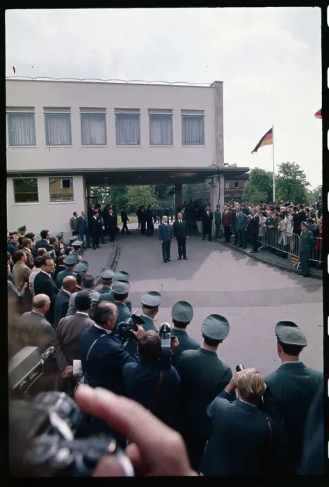 Framed Print : German Officials Conversing Outside Framed Print : German Officials Conversing Outside