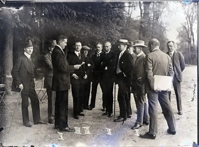 Framed Print : German Peace Delegation in Park Framed Print : German Peace Delegation in Park