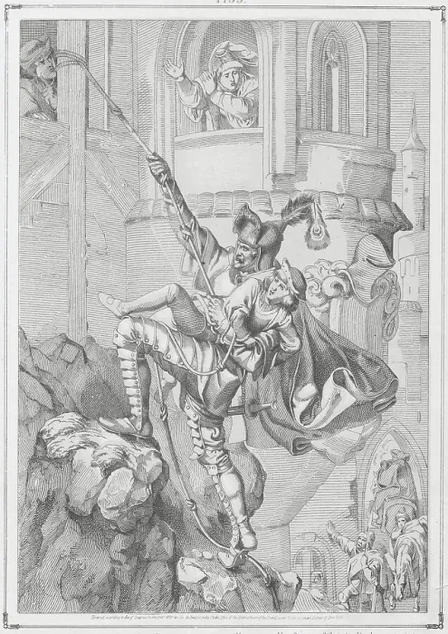Framed Print : German Rebel Swinging Rope to Kidnap Royalty Framed Print : German Rebel Swinging Rope to Kidnap Royalty