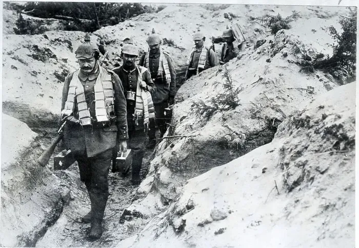 Framed Print : German Soldiers Carrying Ammunition