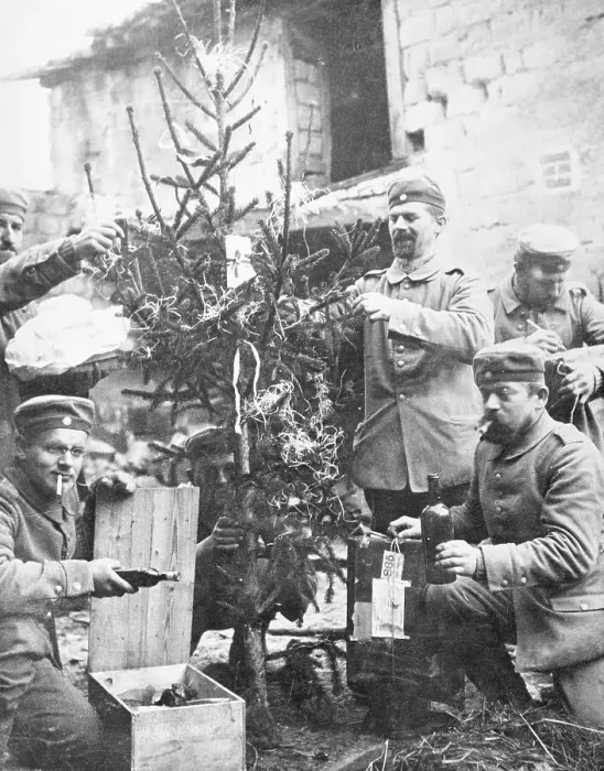 Framed Print : German Soldiers Decorating Christmas Tree Framed Print : German Soldiers Decorating Christmas Tree