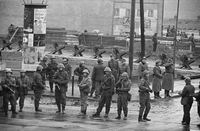 Framed Print : German Soldiers Standing at Border Line