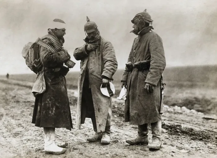 Framed Print : German Soldiers Study War Medals Framed Print : German Soldiers Study War Medals