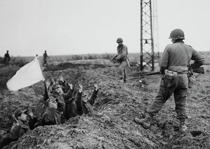 Framed Print : German Soldiers Surrendering Framed Print : German Soldiers Surrendering