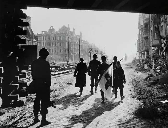 Framed Print : German Soldiers Surrendering Framed Print : German Soldiers Surrendering