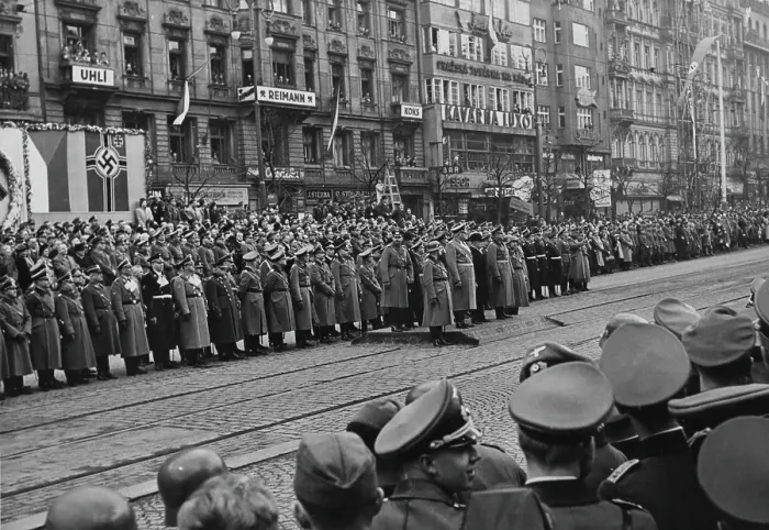 Framed Print : German Troops Enter Prague Framed Print : German Troops Enter Prague