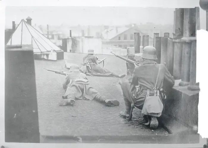 Framed Print : German Troops Hunt Communist Snipers Framed Print : German Troops Hunt Communist Snipers