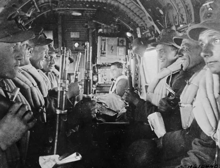 Framed Print : German Troops in Plane